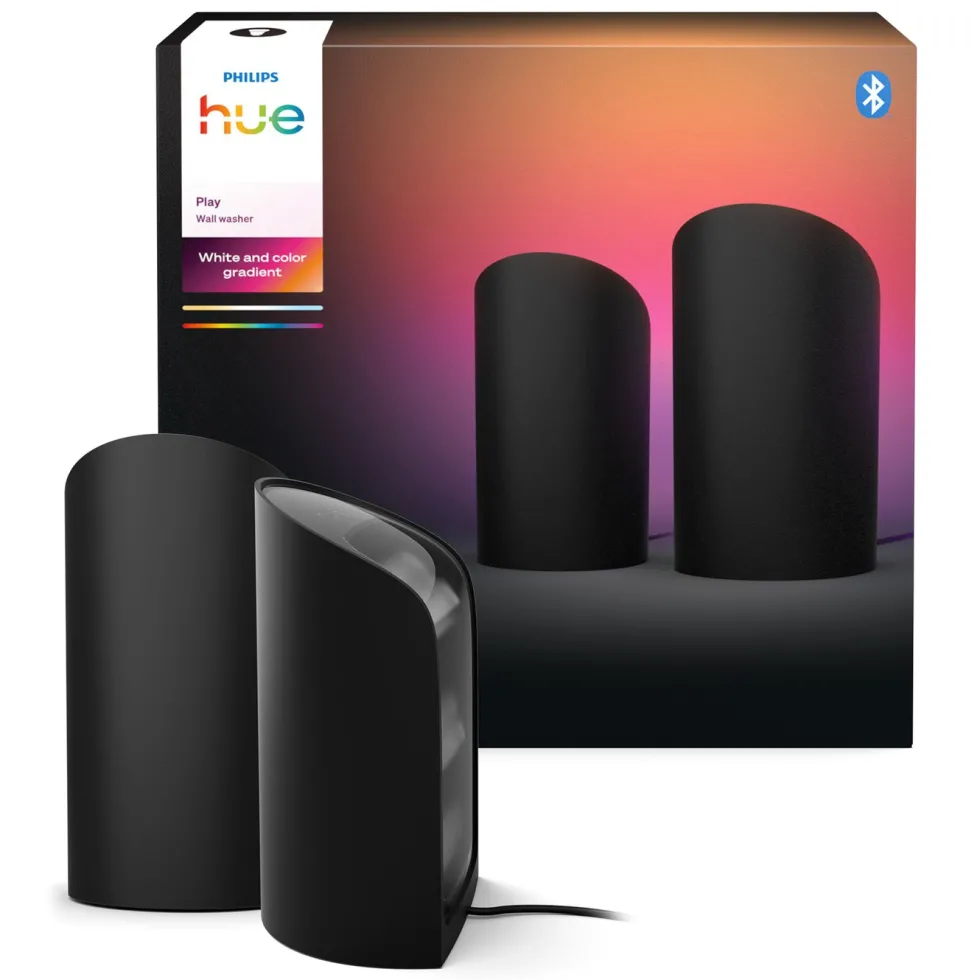 Philips Hue Play Wall Washer Väggbelysning 2-pack Svart