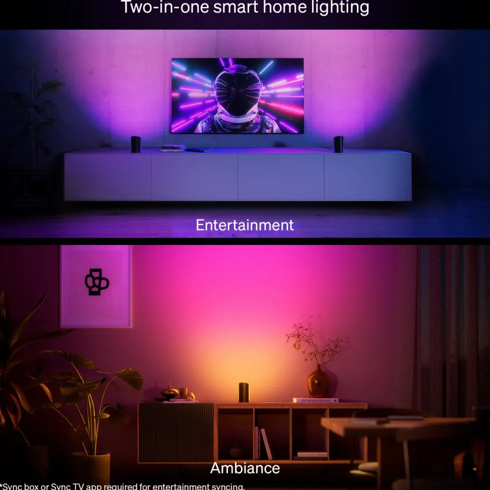Philips Hue Play Wall Washer Väggbelysning 2-pack Svart