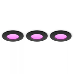 Philips Hue Slim infälld belysning Ø90 mm 3-pack Svart