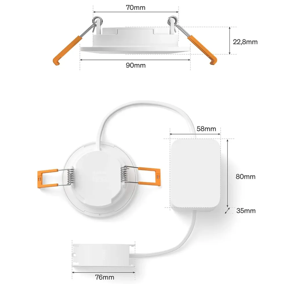 Philips Hue Slim infälld spotlight 90 mm 3-pack Vit