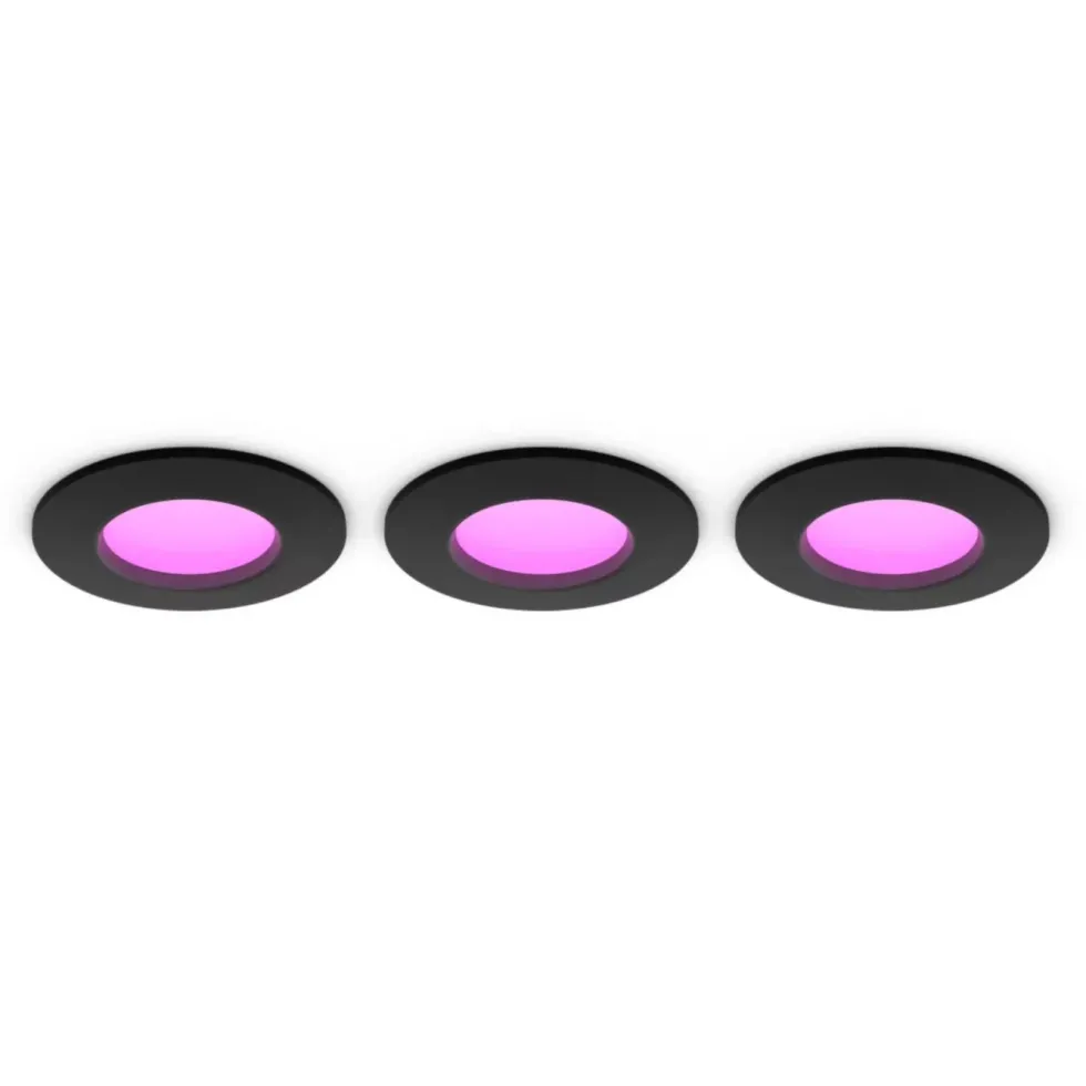 Philips Hue Slim infälld spotlight 90 mm 3-pack Svart