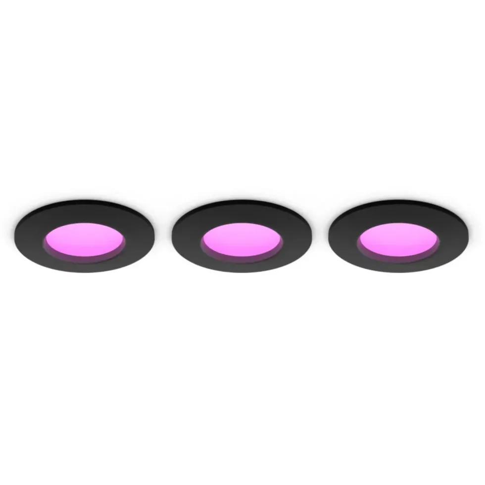 Philips Hue Slim infälld spotlight 90 mm 3-pack Svart
