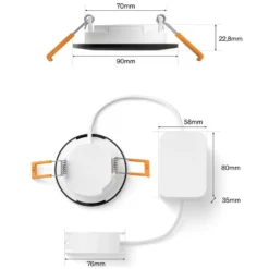 Philips Hue Slim infälld spotlight 90 mm 3-pack Svart