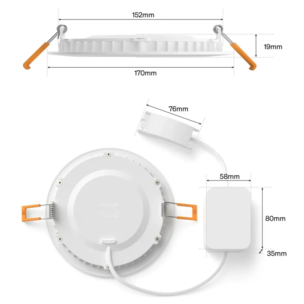 Philips Hue Slim infälld spotlight 170 mm 1-pack Vit