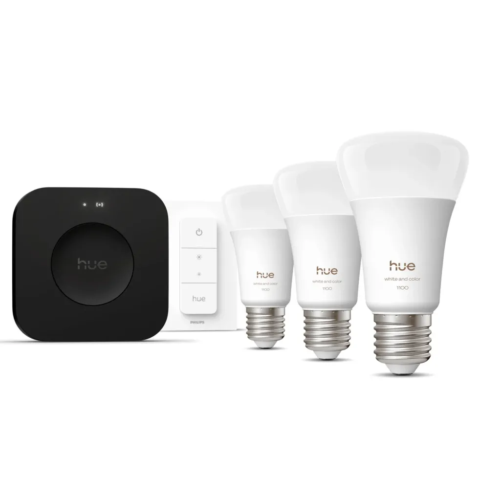 Philips Hue Startpaket Pro: 3x White & Color E27 + Dimmer + Bridge Pro