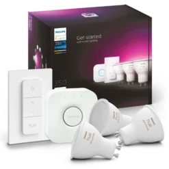 Philips Hue Startpaket: 3x White & Color GU10 + Dimmer + Bridge