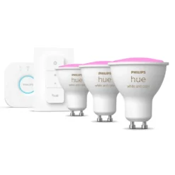 Philips Hue Startpaket: 3x White & Color GU10 + Dimmer + Bridge