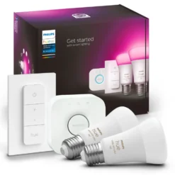 Philips Hue Startpaket: 2x White & Color E27 + Dimmer + Bridge
