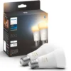 Philips Hue White Ambiance E27 Smart LED-lampa 800 lm 2-pack
