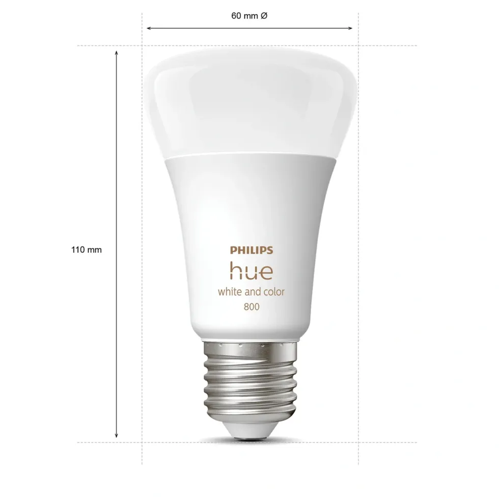 Philips Hue White Ambiance E27 Smart LED-lampa 800 lm 2-pack