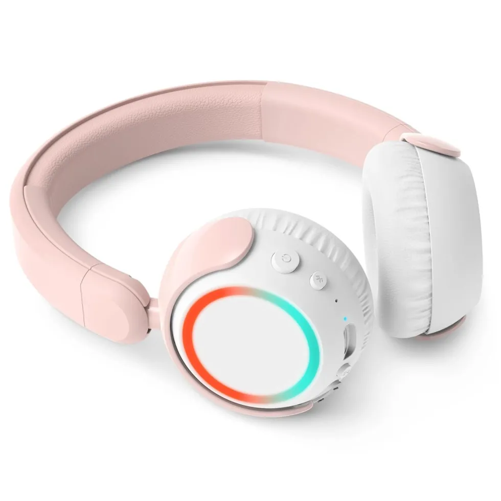Philips K4206 trådlösa barnhörlurar med LED-paneler Rosa
