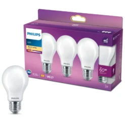 Philips LED-lampa E27 806 lm 3-pack