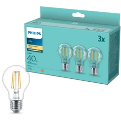 Philips LED-lampa E27 470 lm 3-pack