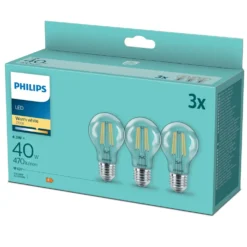 Philips LED-lampa E27 470 lm 3-pack