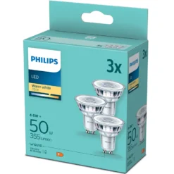 Philips LED-lampa GU10 355 lm 3-pack