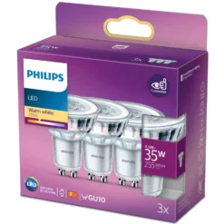 Philips LED-lampa GU10 255 lm 3-pack