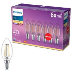 Philips LED-lampa Kron LED E14 470 lm 6-pack