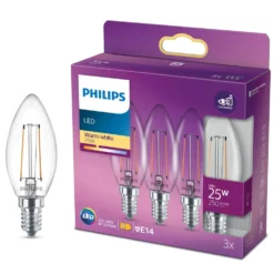 Philips LED-lampa Kron LED E14 250 lm 3-pack