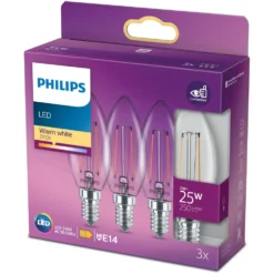 Philips LED-lampa Kron LED E14 250 lm 3-pack