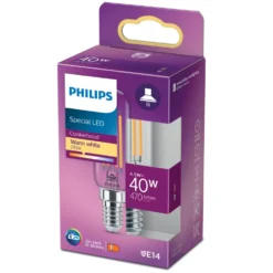 Philips LED-lampa Päron E14 470 lm