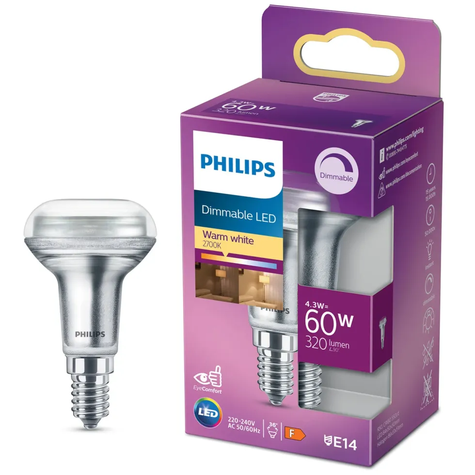 Philips LED-lampa Reflektor E14 320 lm