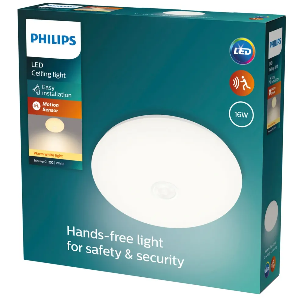 Philips Mauve LED-taklampa med rörelsesensor 16 W Vit
