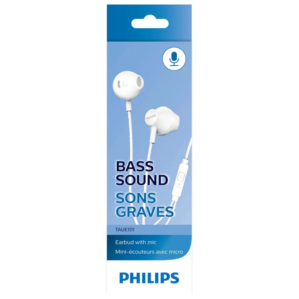 Philips TAUE101 in-ear-hörlurar med mikrofon Vit