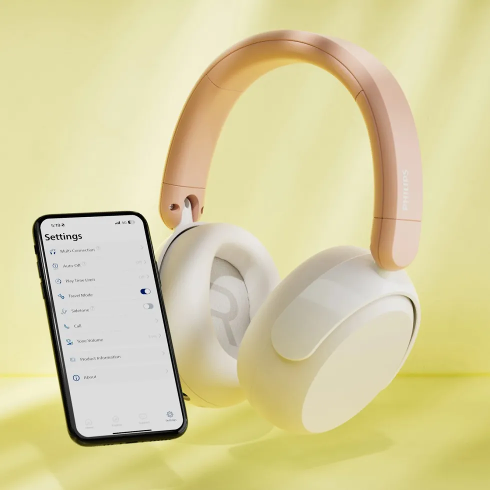Philips Trådlösa over-ear-hörlurar för barn med brusreducering Beige