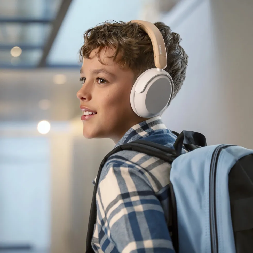 Philips Trådlösa over-ear-hörlurar för barn med brusreducering Beige