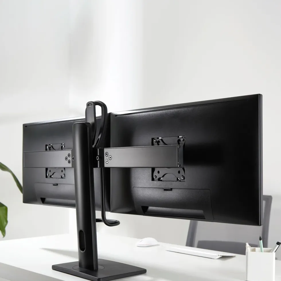 Plexgear Justerbart skärmstativ för 2 skärmar 17-27”
