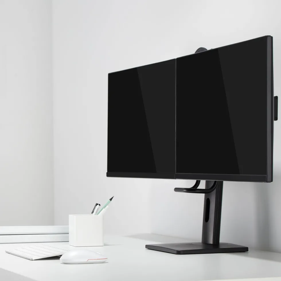 Plexgear Justerbart skärmstativ för 2 skärmar 17-27”