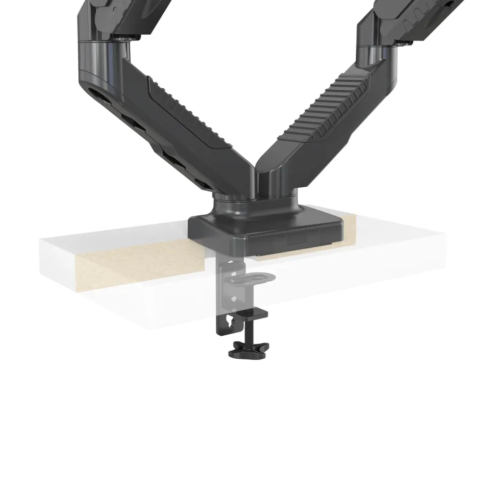 Plexgear 3-ledat fjädrande bordsfäste för skärm 13-27” 2 armar