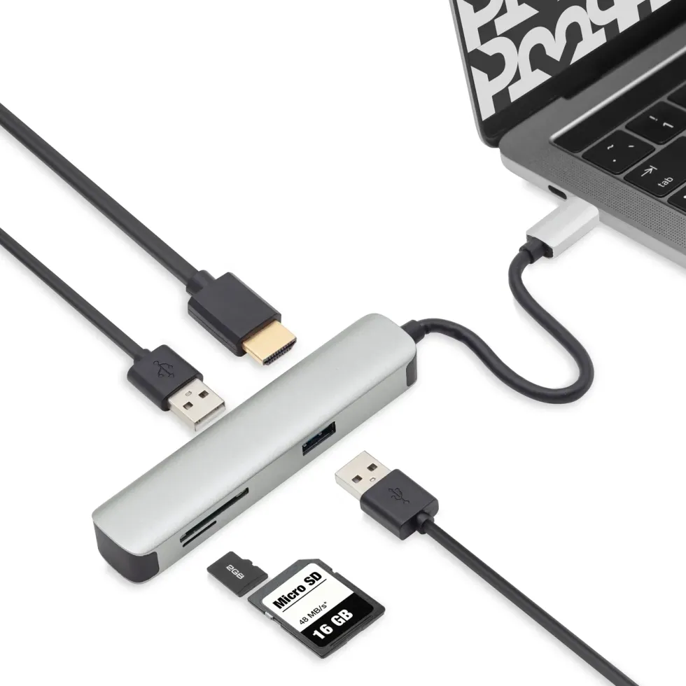 Plexgear 5-portars USB-C multiadapter CB1023