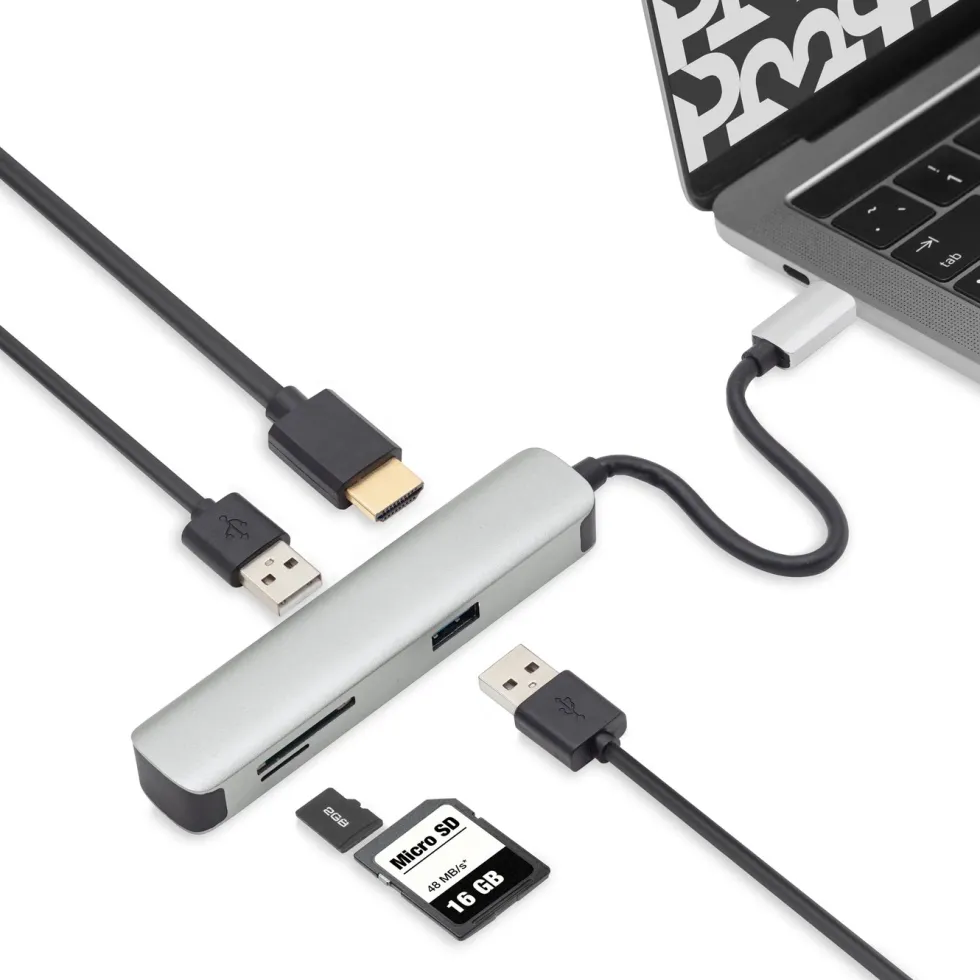 Plexgear 5-portars USB-C multiadapter CB1023