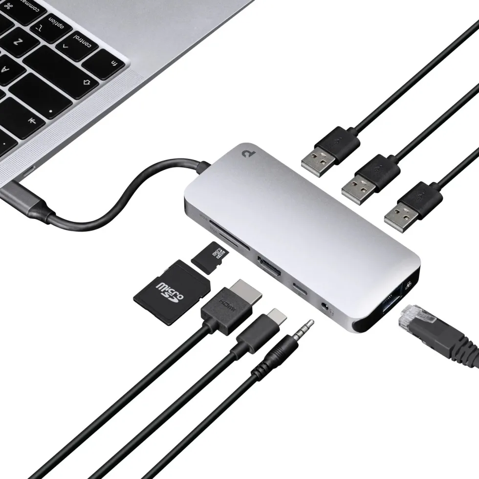Plexgear 9-portars USB-C multiadapter CB1022