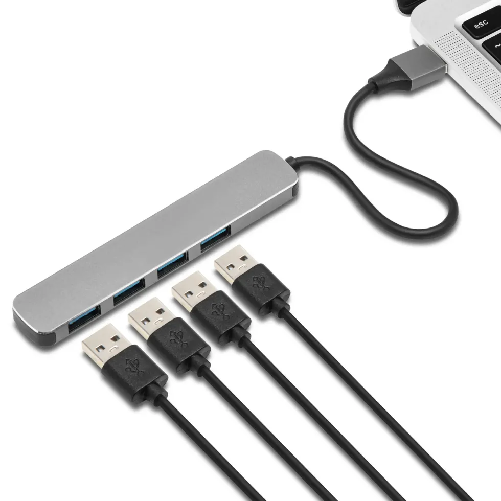 Plexgear USB-A-hubb CB222 med USB-A-anslutning 4-vägs