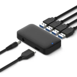 Plexgear USB 5 Gb/s-hubb med strömförsörjning 4-vägs