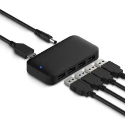 Plexgear USB 5 Gb/s-hubb med strömförsörjning 4-vägs