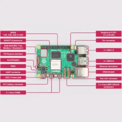 Raspberry Pi 5 Enkortsdator Model B 8 GB