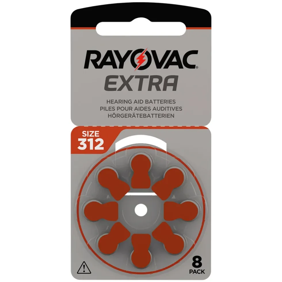 Rayovac Hörapparatsbatterier Brun ZA312 8-pack