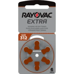 Rayovac Hörapparatsbatterier Brun ZA312 6-pack