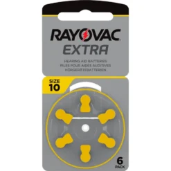 Rayovac Hörapparatsbatterier Gul ZA10 6-pack