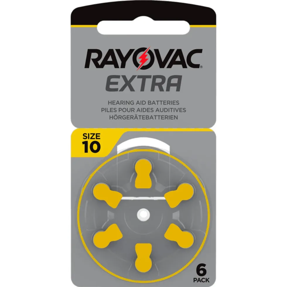 Rayovac Hörapparatsbatterier Gul ZA10 6-pack