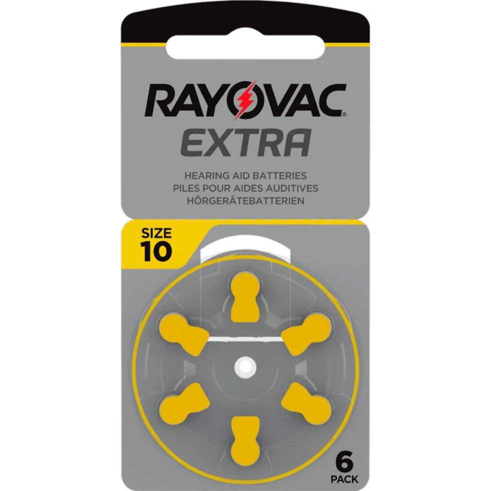 Rayovac Hörapparatsbatterier Gul ZA10 6-pack