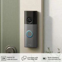 Ring Battery Video Doorbell Retinal 2K Speckled Grey