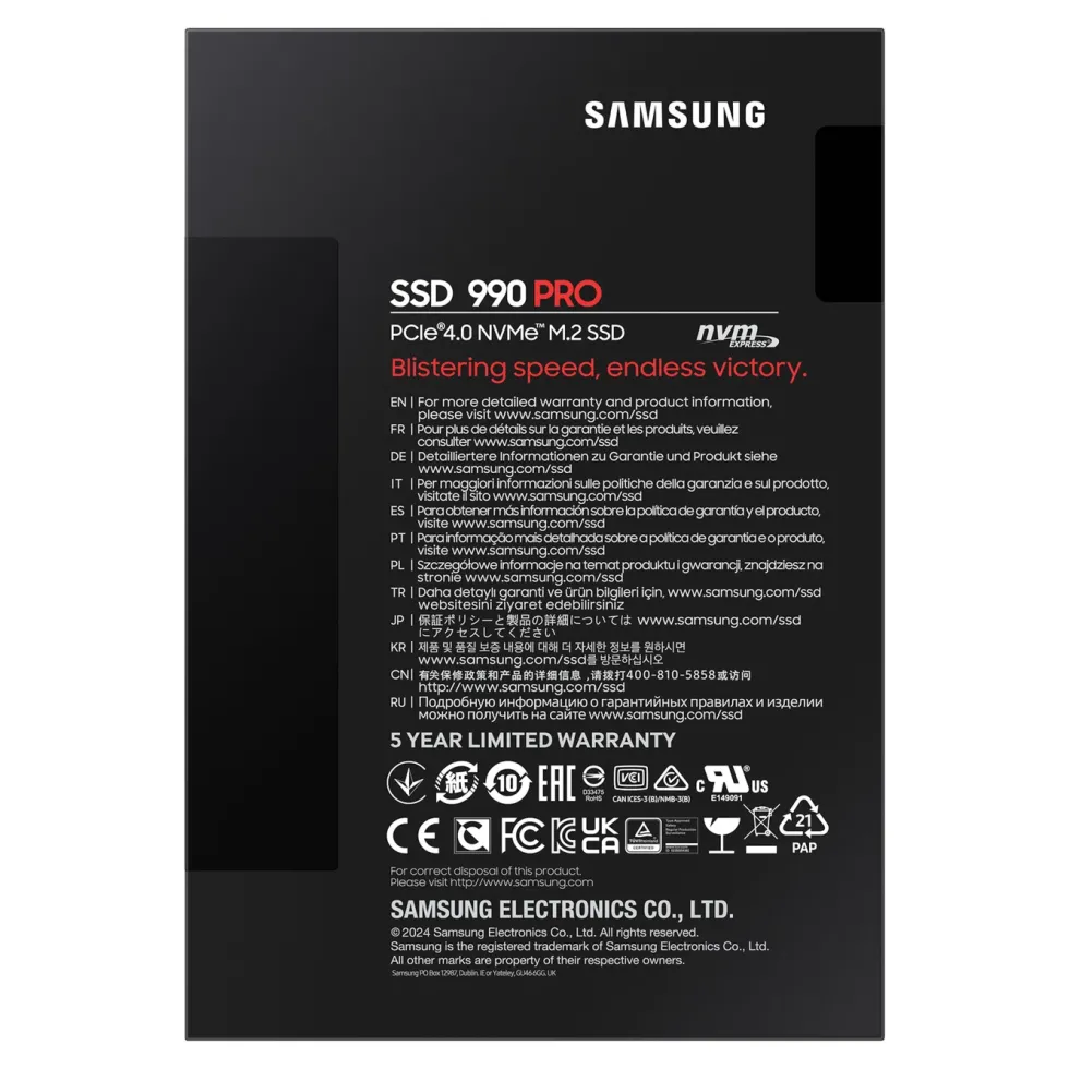 Samsung 990 PRO PCle 4.0 NVMe M.2 SSD 4 TB
