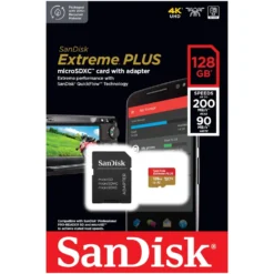 Sandisk Extreme Plus Micro-SD-kort 128 GB