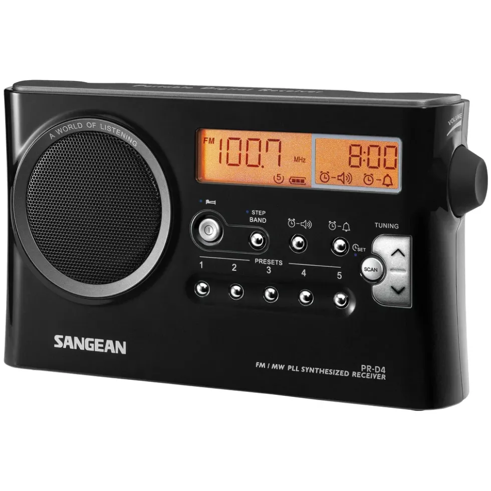 Sangean PR-D4 FM-radio med digital tuner Svart