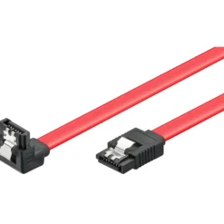 SATA 6 Gb/s-kabel med lås, vinklad/rak 0,3 m