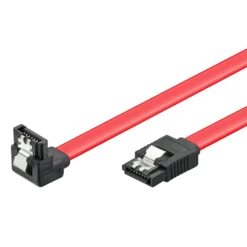 SATA 6 Gb/s-kabel med lås, vinklad/rak 0,5 m